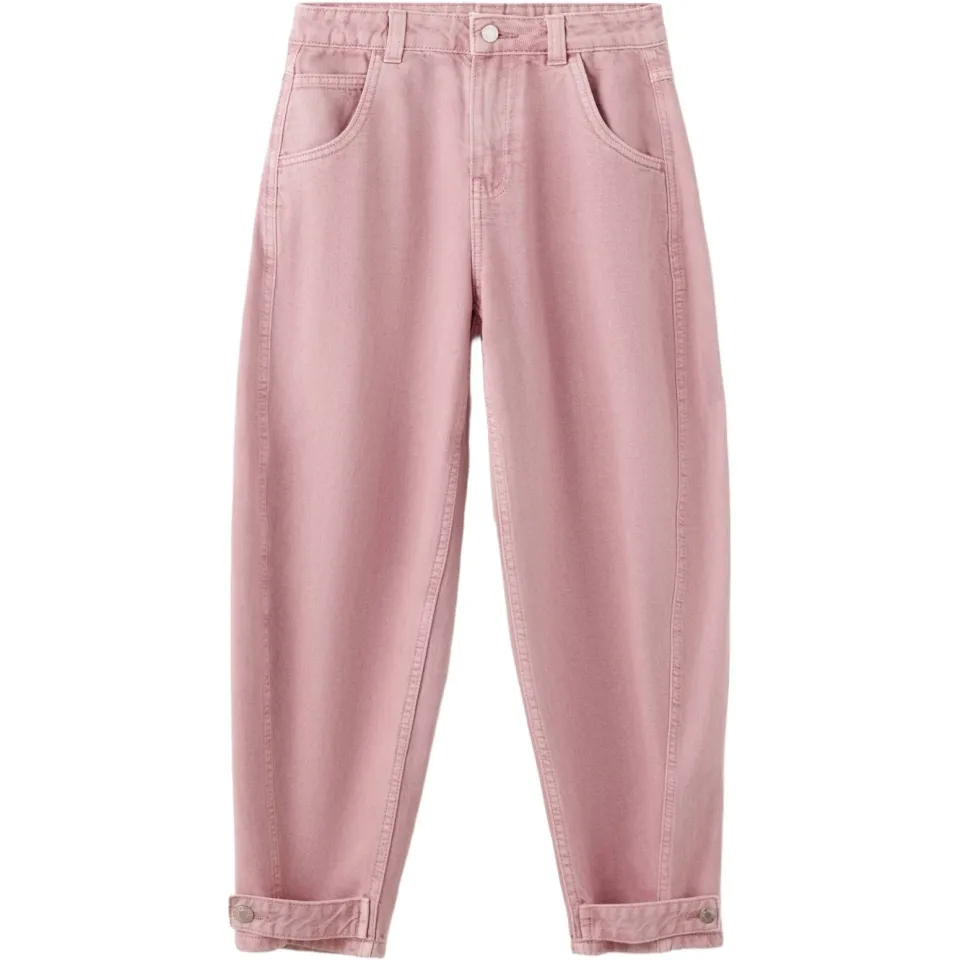 Mango Kids ballon barrel jeans - roze, foto 2