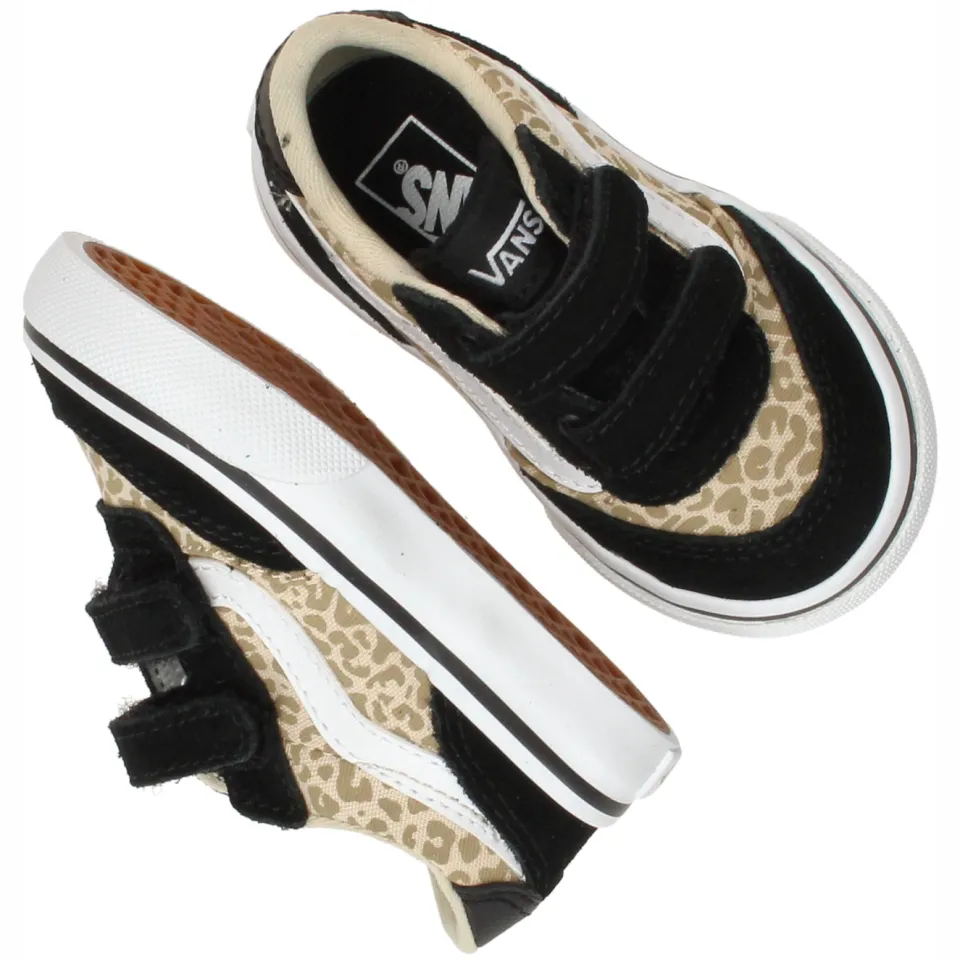 Vans Brooklyn LS V Leopard Sneakers Meisjes Zwart, foto 4