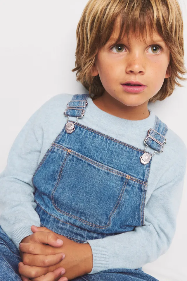 Mango tuinbroek middenblauw medium blue denim, foto 3