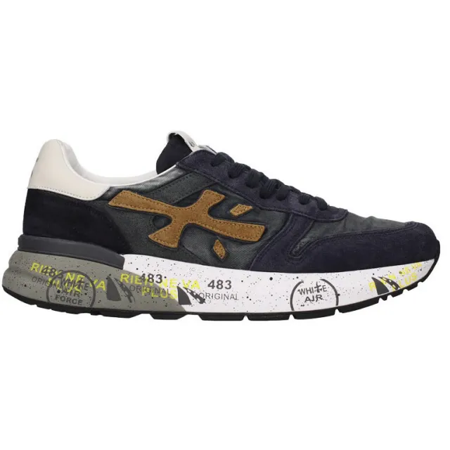 Premiata Mick-8435 lage sneakers donkerblauw