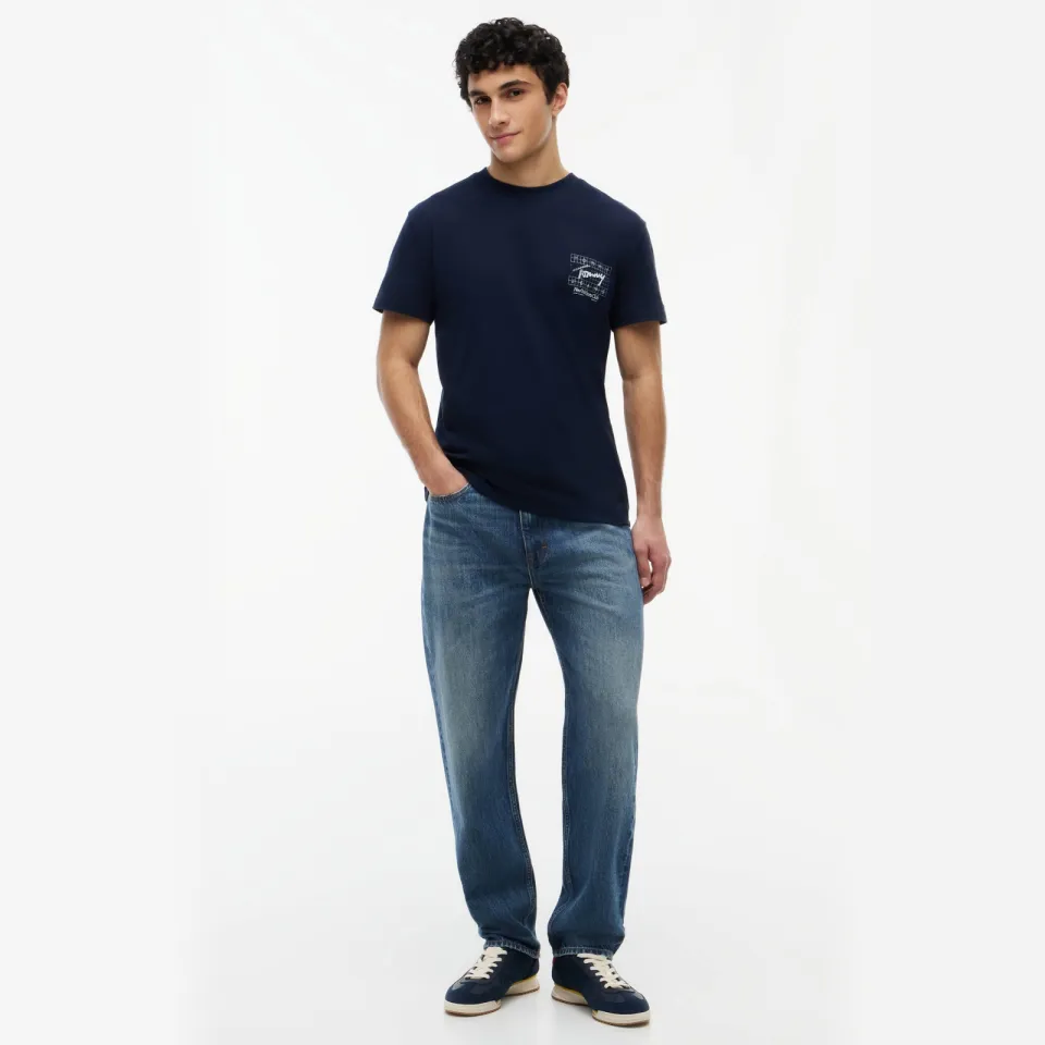Tommy Jeans regular fit T-shirt met backprint - donkerblauw, foto 5