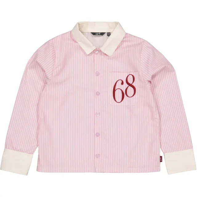 QPI gestreepte blouse lichtroze, foto 2
