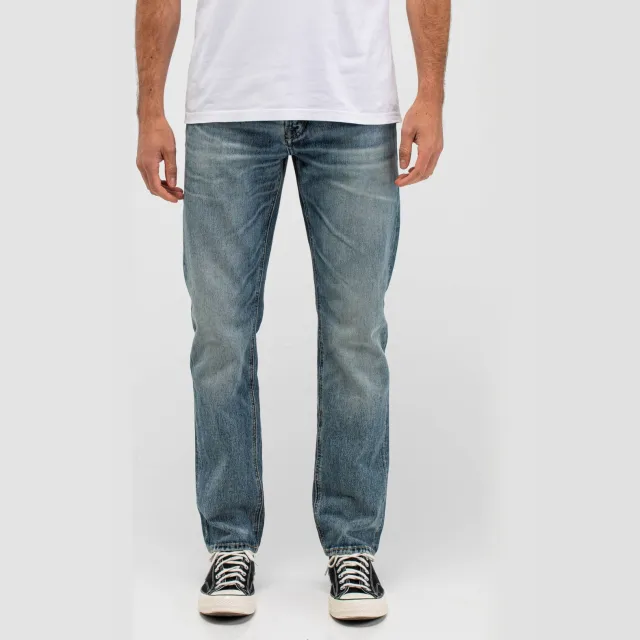 Butcher of Blue Stockton straight leg jeans medium aged Blauw