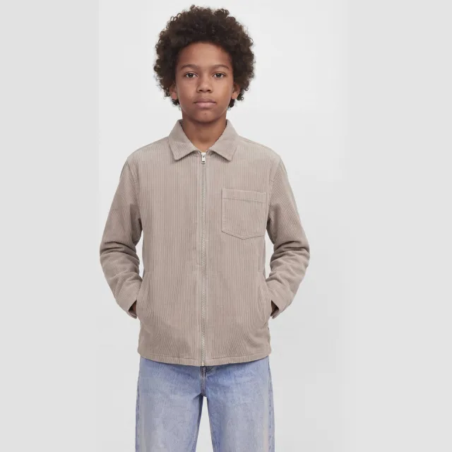 Jack & Jones JUNIOR corduroy casual overhemd - beige
