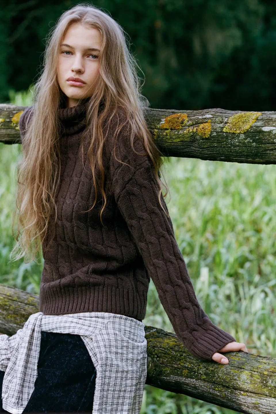 Mango TEEN kabeltrui - donkerbruin