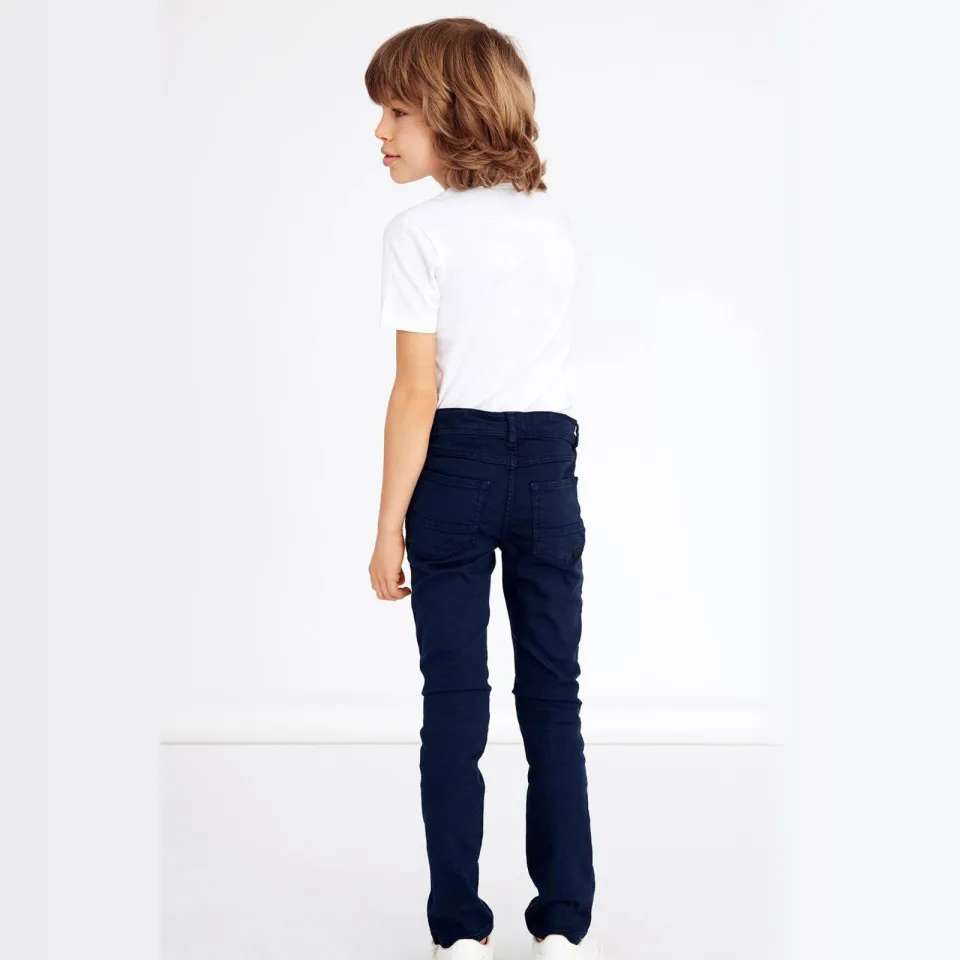 NAME IT slim fit broek NKMTHEO donkerblauw dark sapphire, foto 3