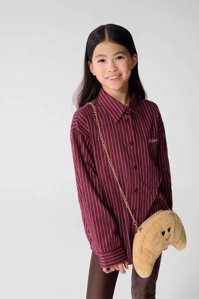 Shoeby oversized blouse met krijtstreep donkerrood