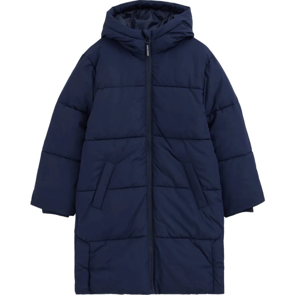 WE Fashion lange gewatteerde winterjas donkerblauw, foto 2