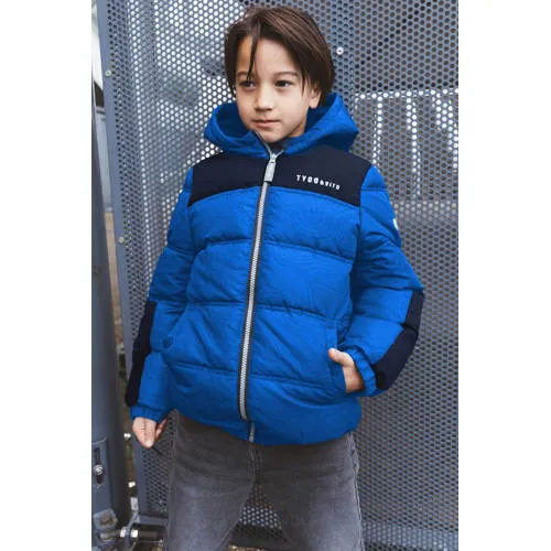 TYGO & vito gewatteerde winterjas met print blauw, foto 4