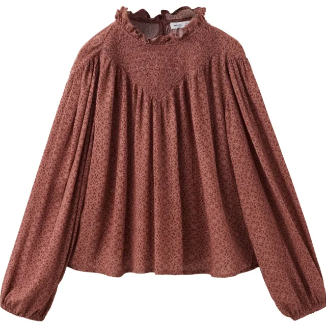 Mango blouse met print roest koper roest - koper