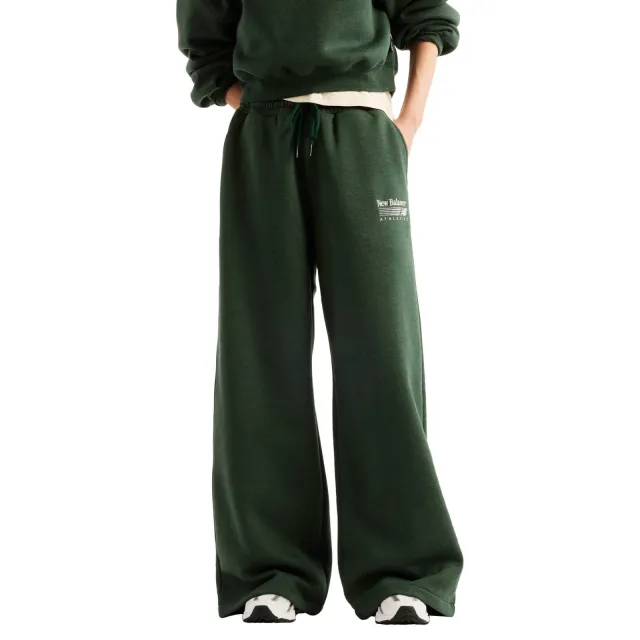 New Balance fleece wide leg joggingbroek - donkergroen, foto 4