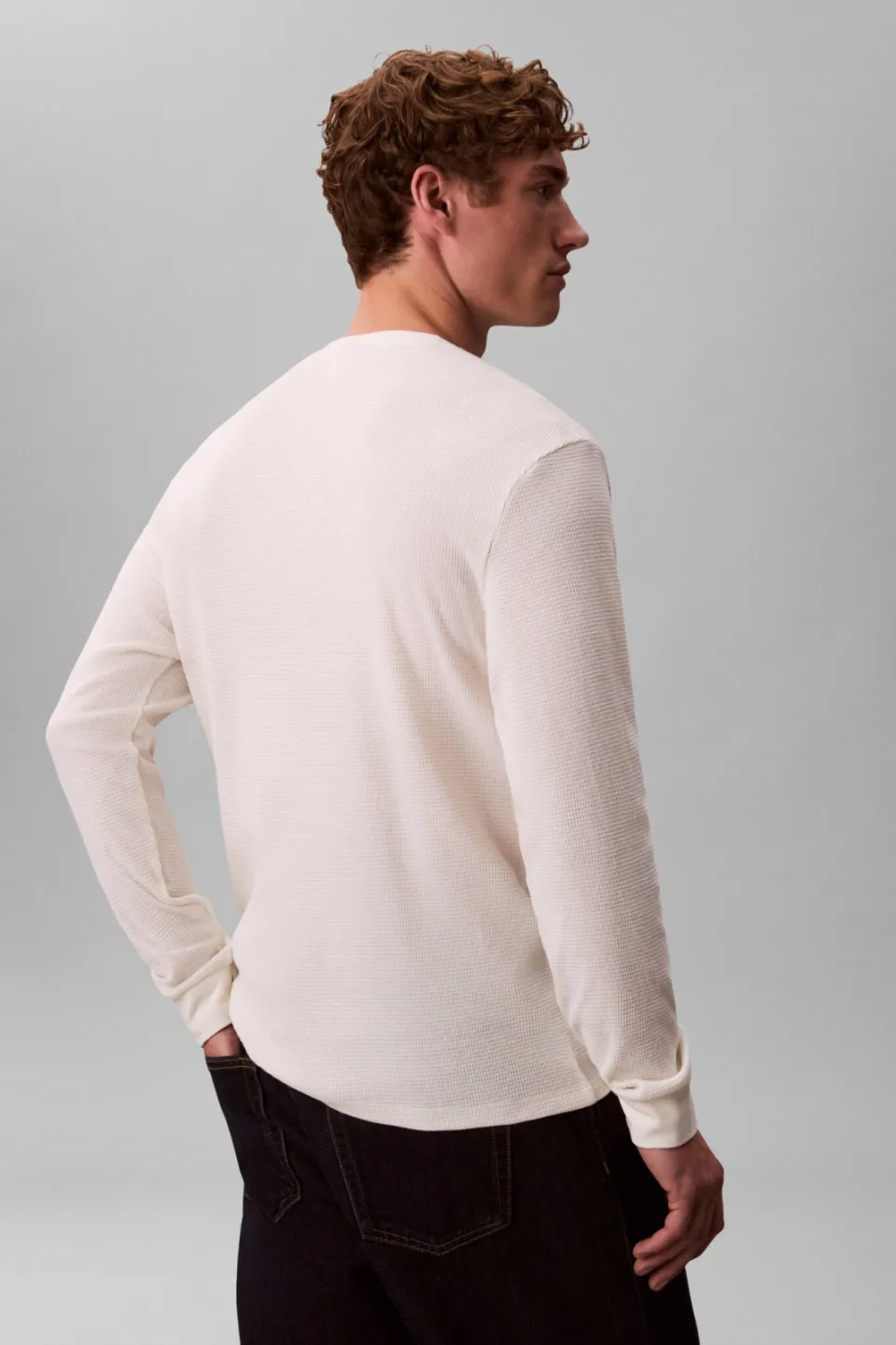 Calvin Klein JEANS longsleeve met ingebreid patroon ecru, foto 5