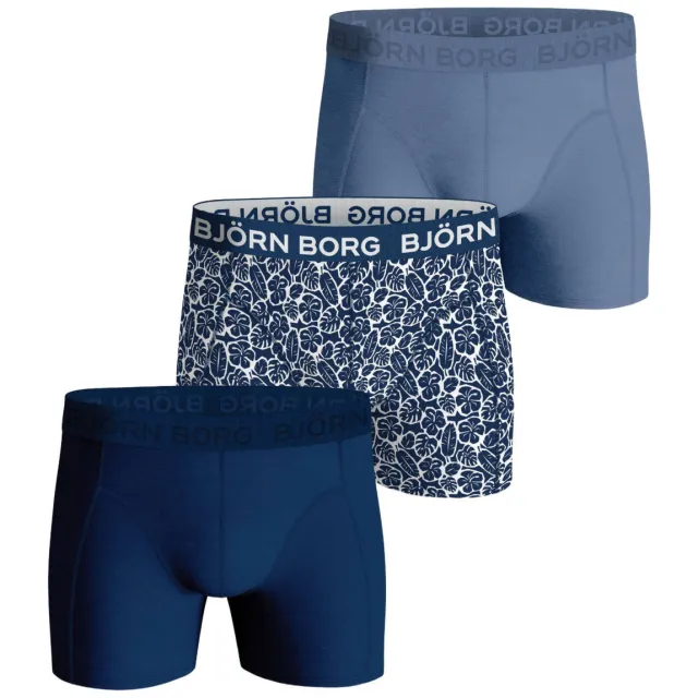 Björn Borg Cotton Stretch boxershorts 3-pack blauw
