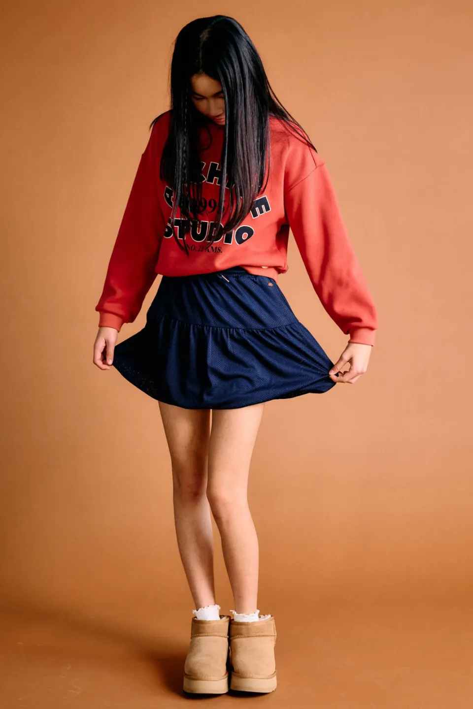 NoBell’ sweater met print - koraalrood
