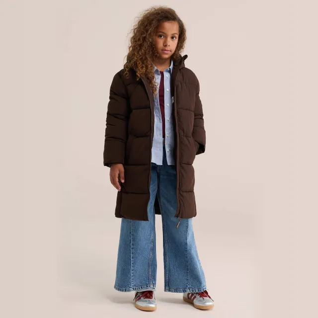 WE Fashion gewatteerde winterjas donkerbruin