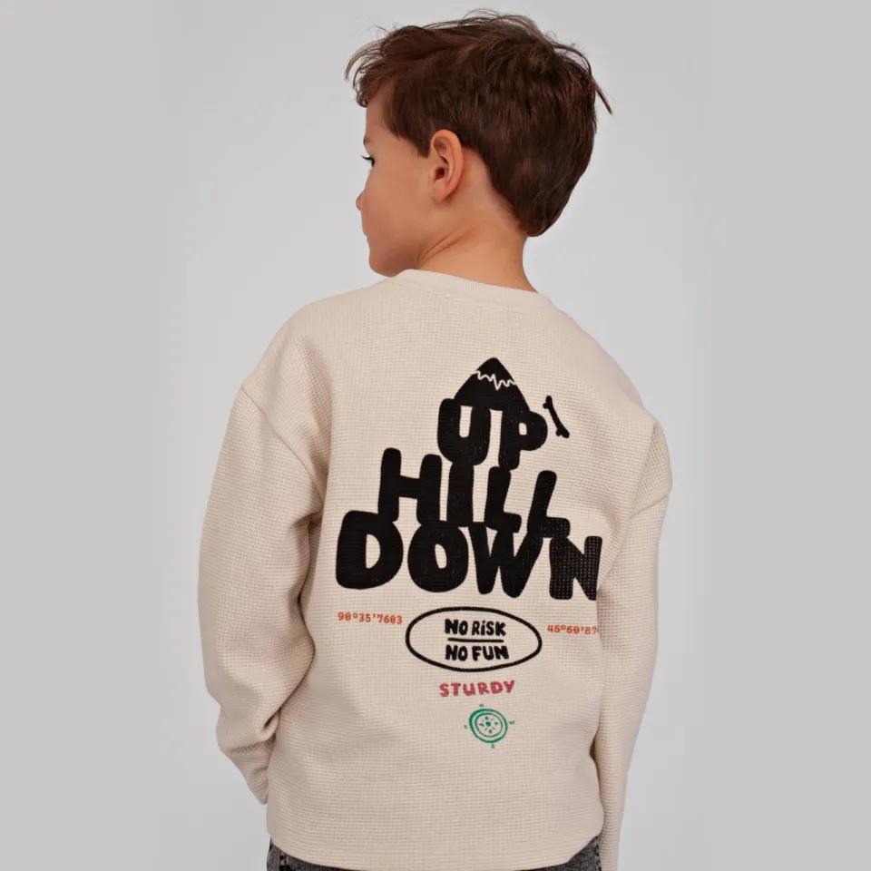 Sturdy oversized longsleeve Mountain top offwhite, foto 6