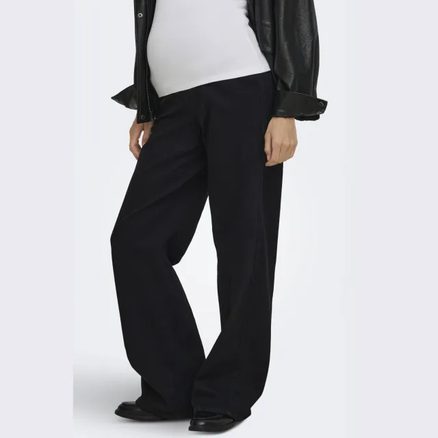Only MATERNITY OLMSNOW zwangerschaps wide leg jeans - zwart Black denim