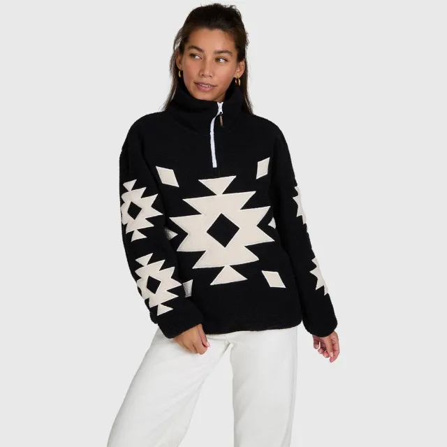 Brunotti Charley fleece outdoor sweater - zwart