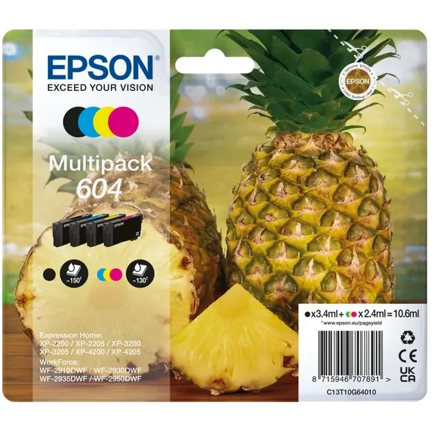 Epson 604 4-kleuren multipack inktcartridges