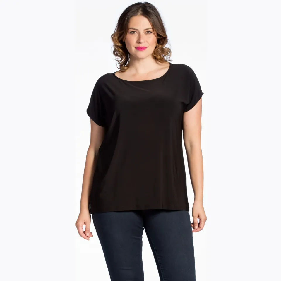 Yoek T-shirt kapmouwen zwart