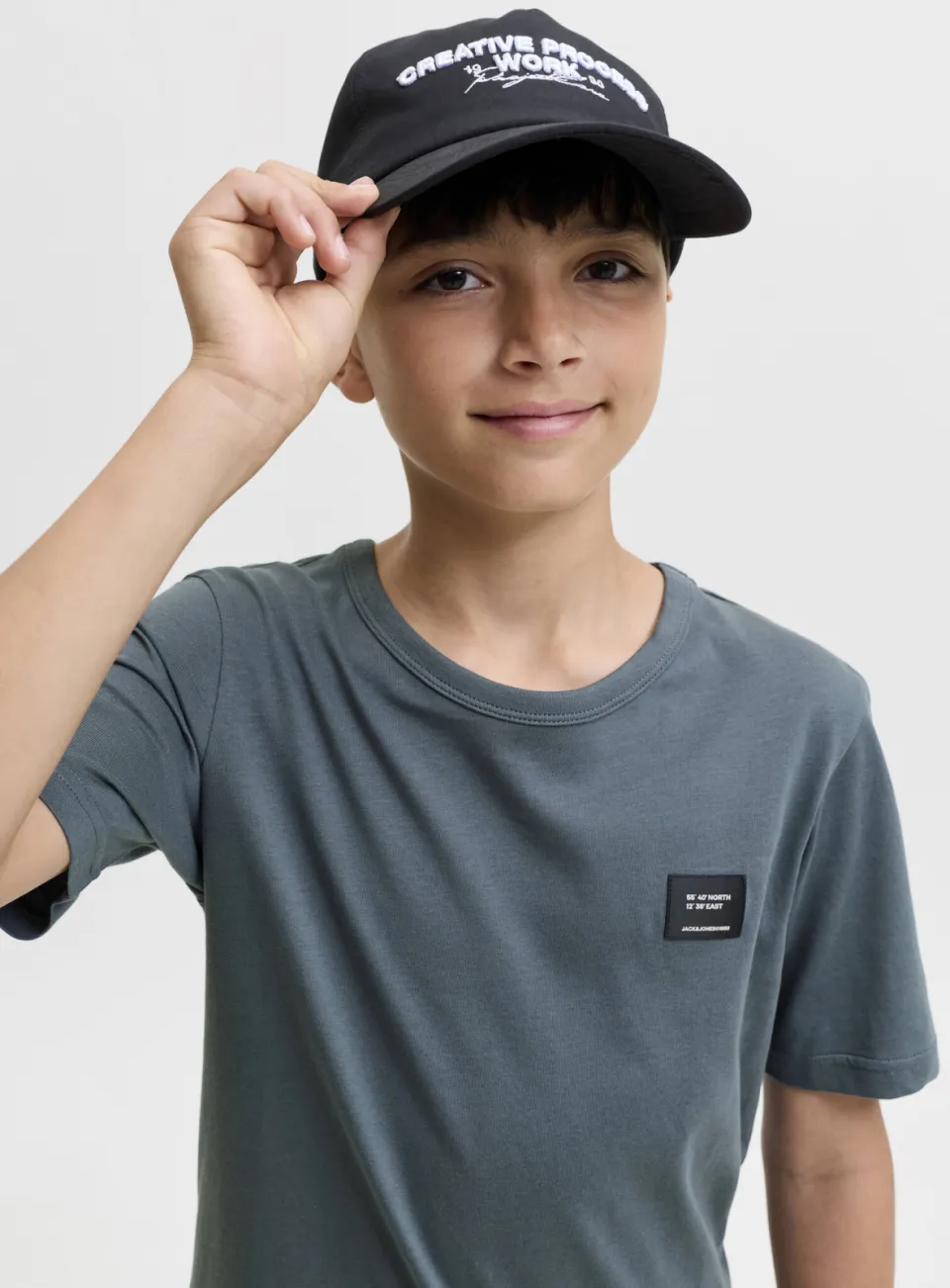 Jack & Jones T-shirt grijsblauw effen, foto 4