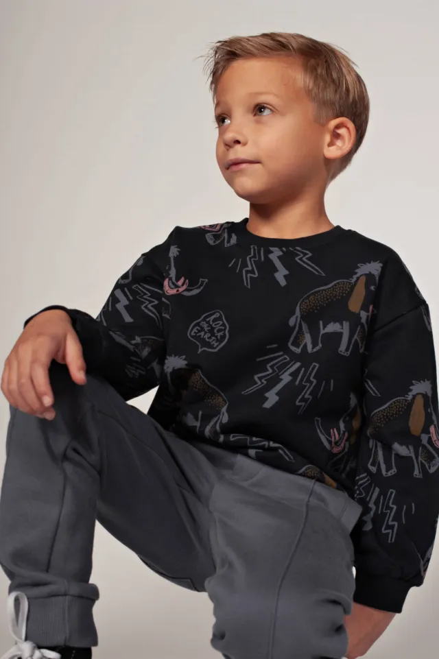 Sturdy sweater Rock the Earth - donkerblauw Donkerblauw/licht blauw/army