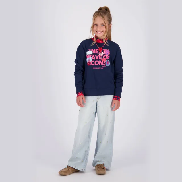 Vingino sweater met print - donkerblauw