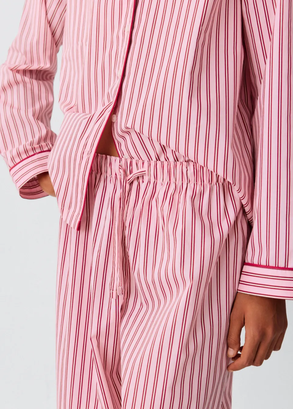 Mango gestreepte pyjama roze rood, foto 7