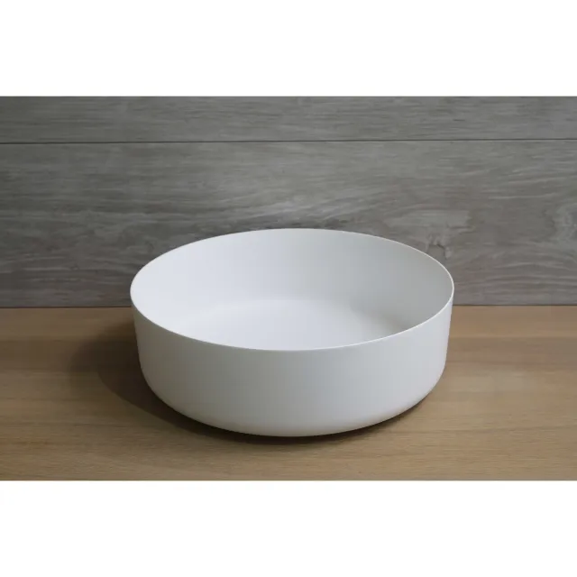 Luca Waskom Opbouw Rond Luca Sanitair 42x42x13,5 cm Solid Surface Mat Wit