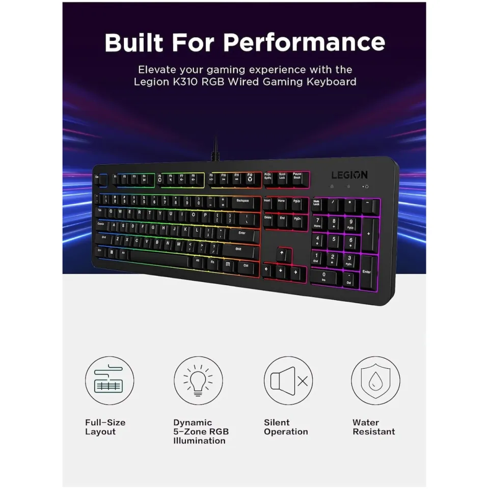 Lenovo Legion K310 RGB gaming toetsenbord, foto 3