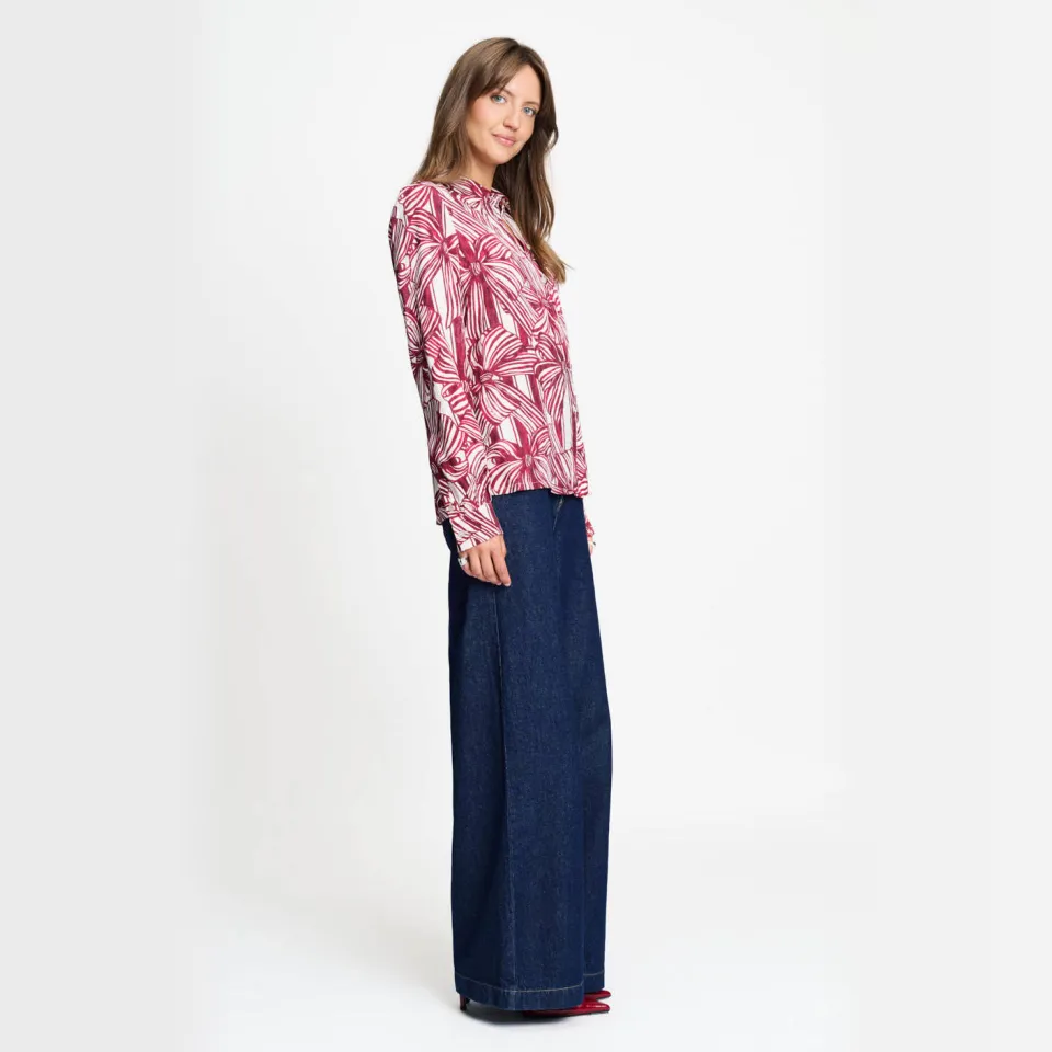 POM Amsterdam Mila Ribbon blouse rood, foto 3