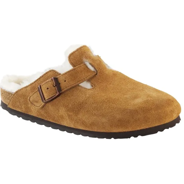 Birkenstock Boston Suede Shearling slippers bruin, foto 2