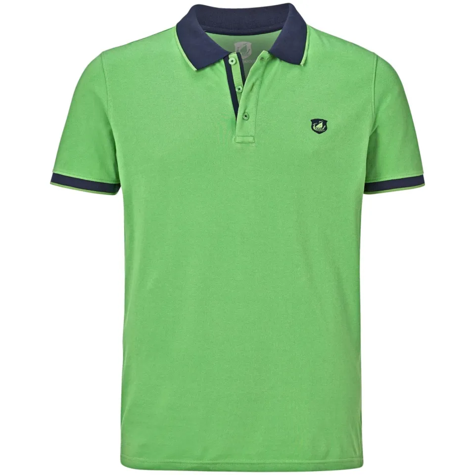 Jan Vanderstorm oversized polo LAVRANS Plus Size met contrastbies groen, foto 2