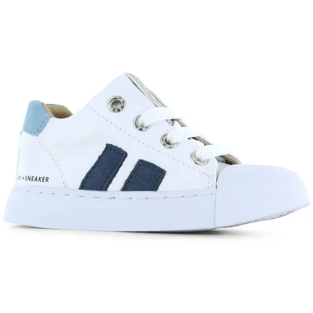 Shoesme leren sneakers wit/blauw