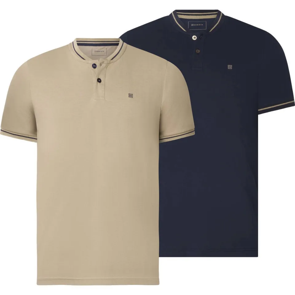 Babista regular fit polo +FIT Collectie Plus Size (set van 2) beige/donkerblauw, foto 3