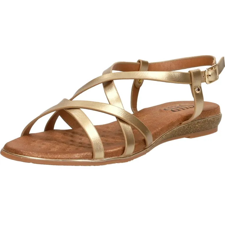 Sub55 platte sandalen goudkleur, foto 4