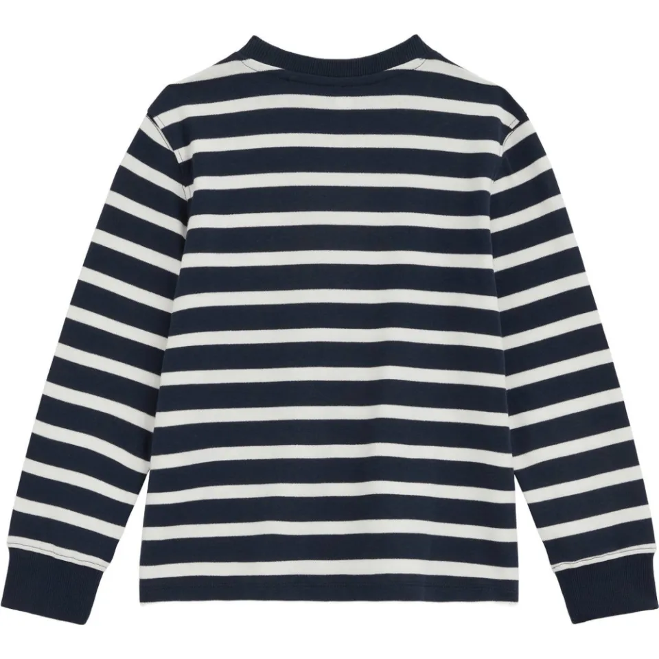 WE Fashion gestreepte longsleeve donkerblauw donkerblauw/wit, foto 3