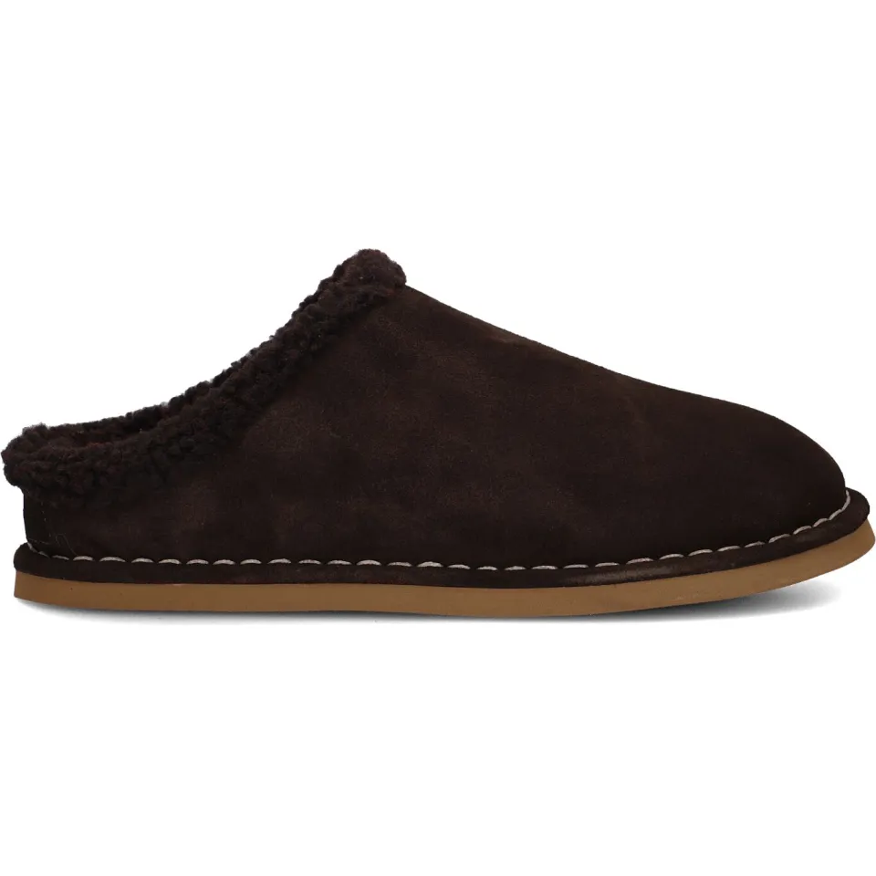 Shabbies Amsterdam Wilja slipper suède donkerbruin Dark Brown