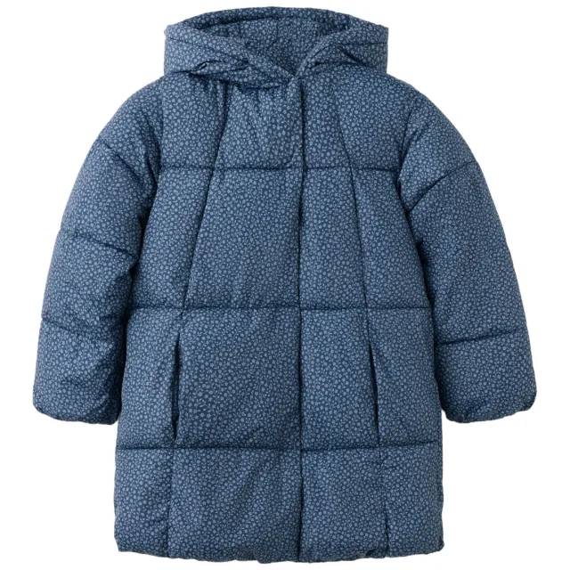 Mango gebloemde gewatteerde winterjas donkerblauw Donkerblauw/ecru