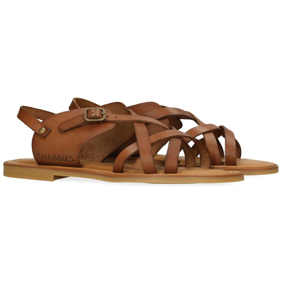 Shabbies Amsterdam Angel Cross sandaal Vachetta Cognac, foto 6