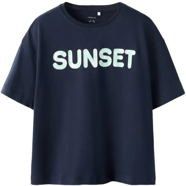 NAME IT t-shirt donkerblauw