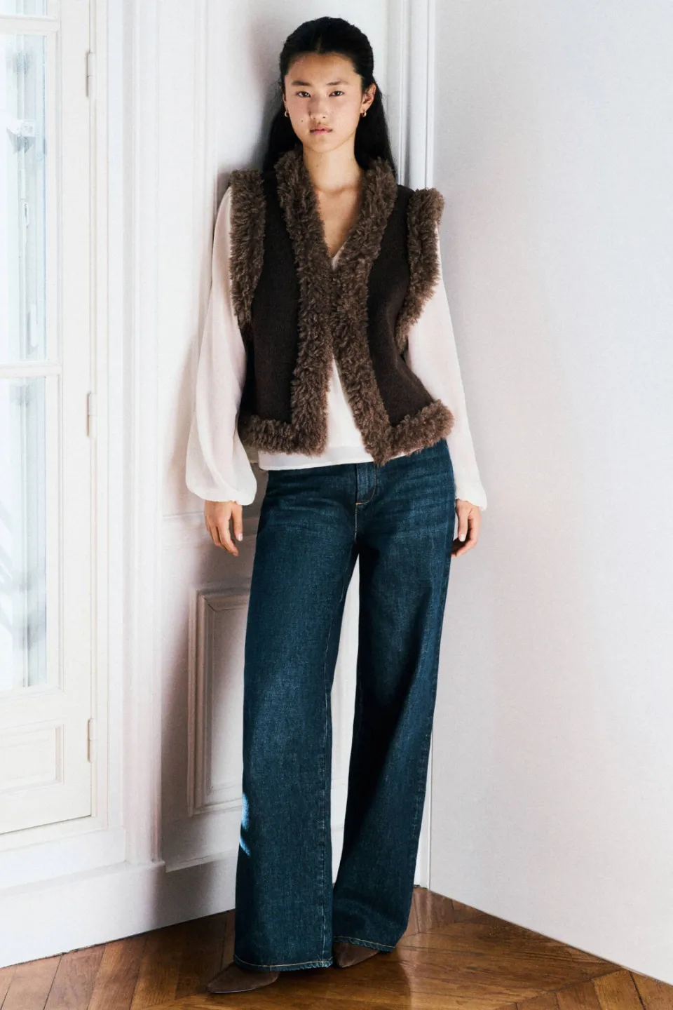 Mango TEEN wollen gilet - bruin, foto 4