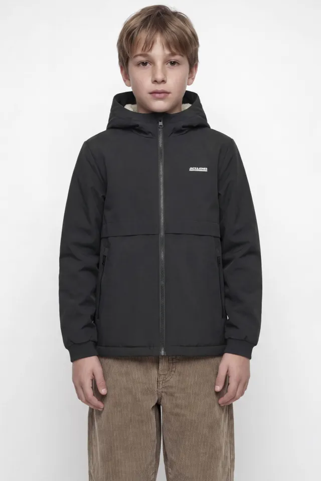 Jack & Jones Junior gewatteerde winterjas zwart
