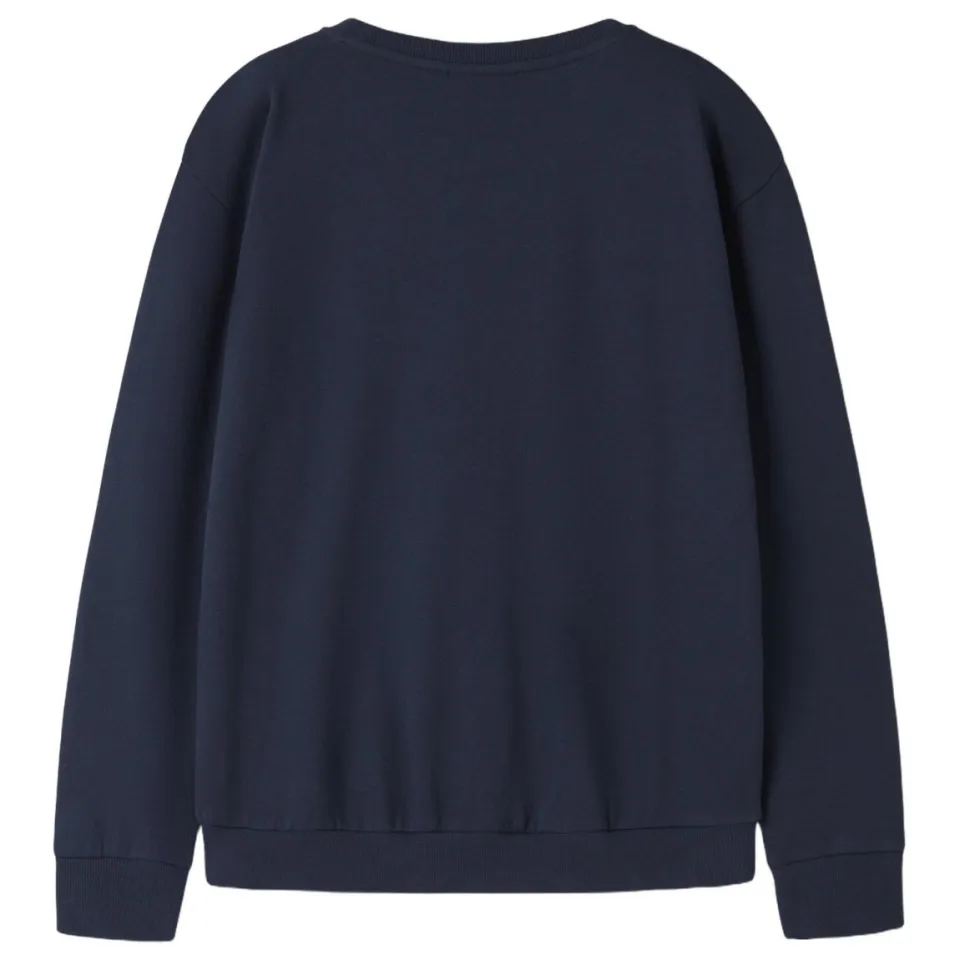 NAME IT KIDS rechtvallende kersttrui met print - donkerblauw, foto 2