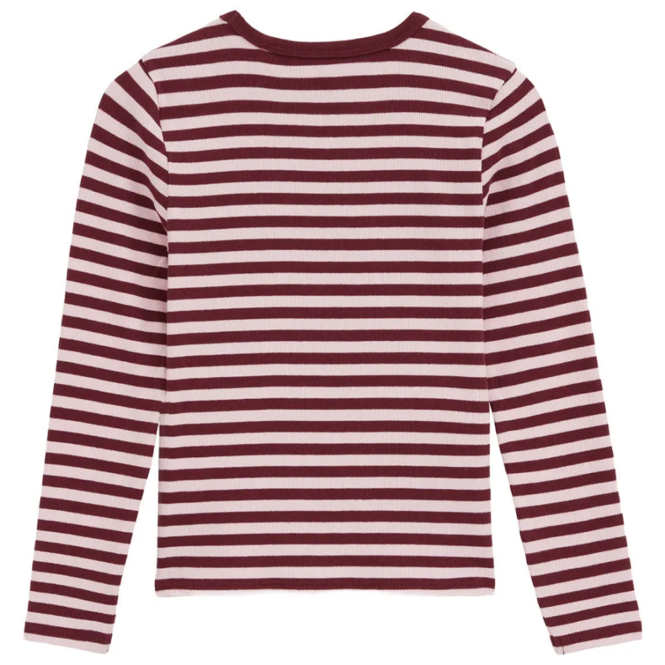 WE Fashion longsleeve gestreept bordeaux, foto 4