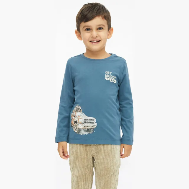 s.Oliver longsleeve met print blauw