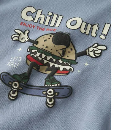 NAME IT MINI rechtvallend sweater met print - blauw, foto 5