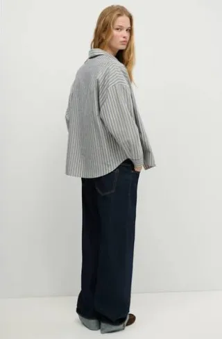 Mango TEEN gestreepte blouse lichtblauw/ecru, foto 4