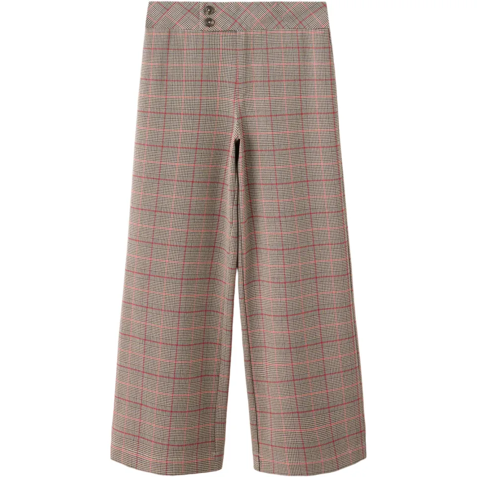 Mango Kids geruite pantalon bruin/rood, foto 2