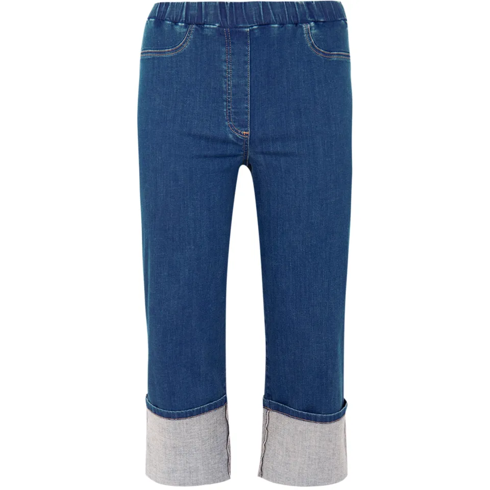 Yoek Jeans cropped met omslag | Blauw, foto 3